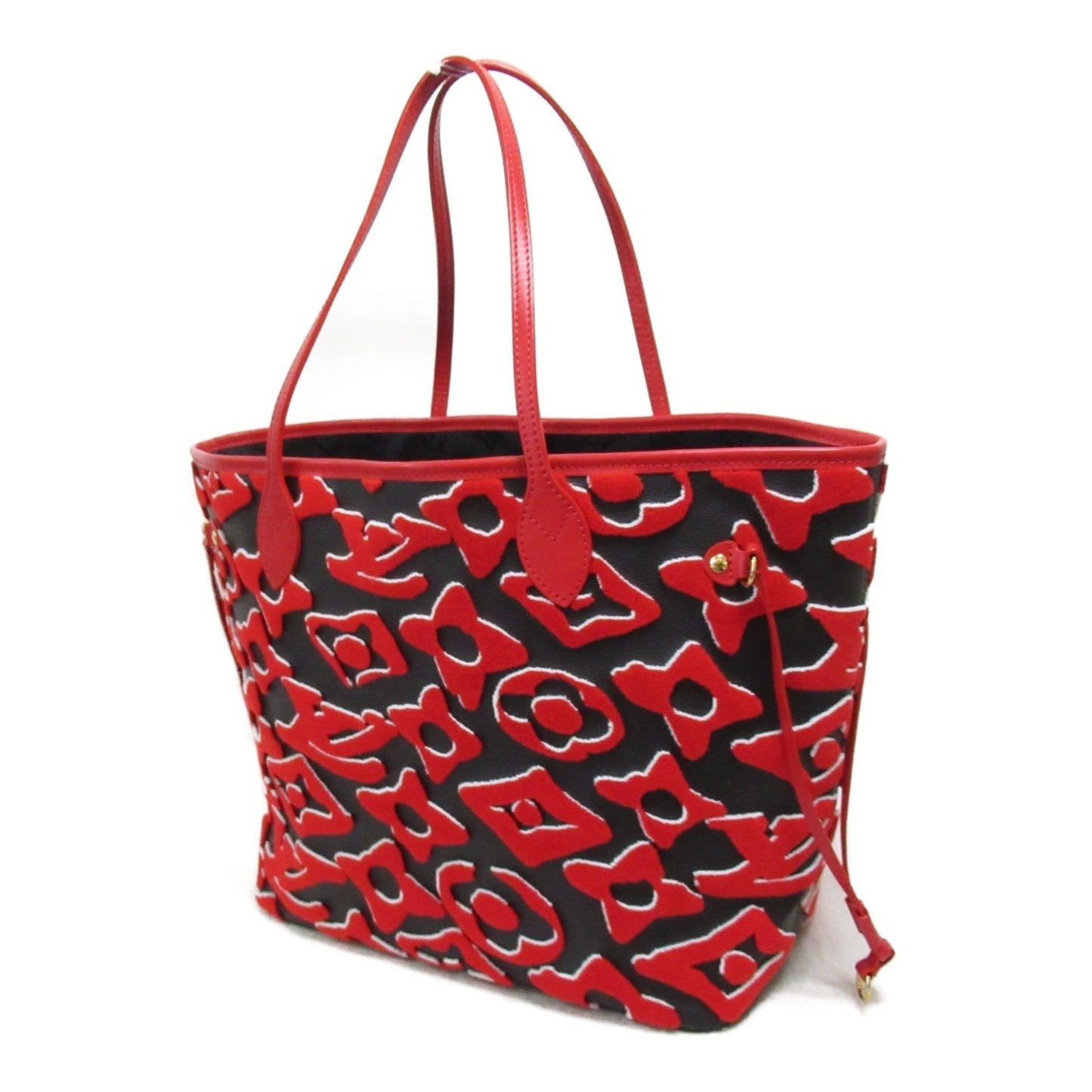 Louis Vuitton Neverfull MM Red Leather Tote Bag