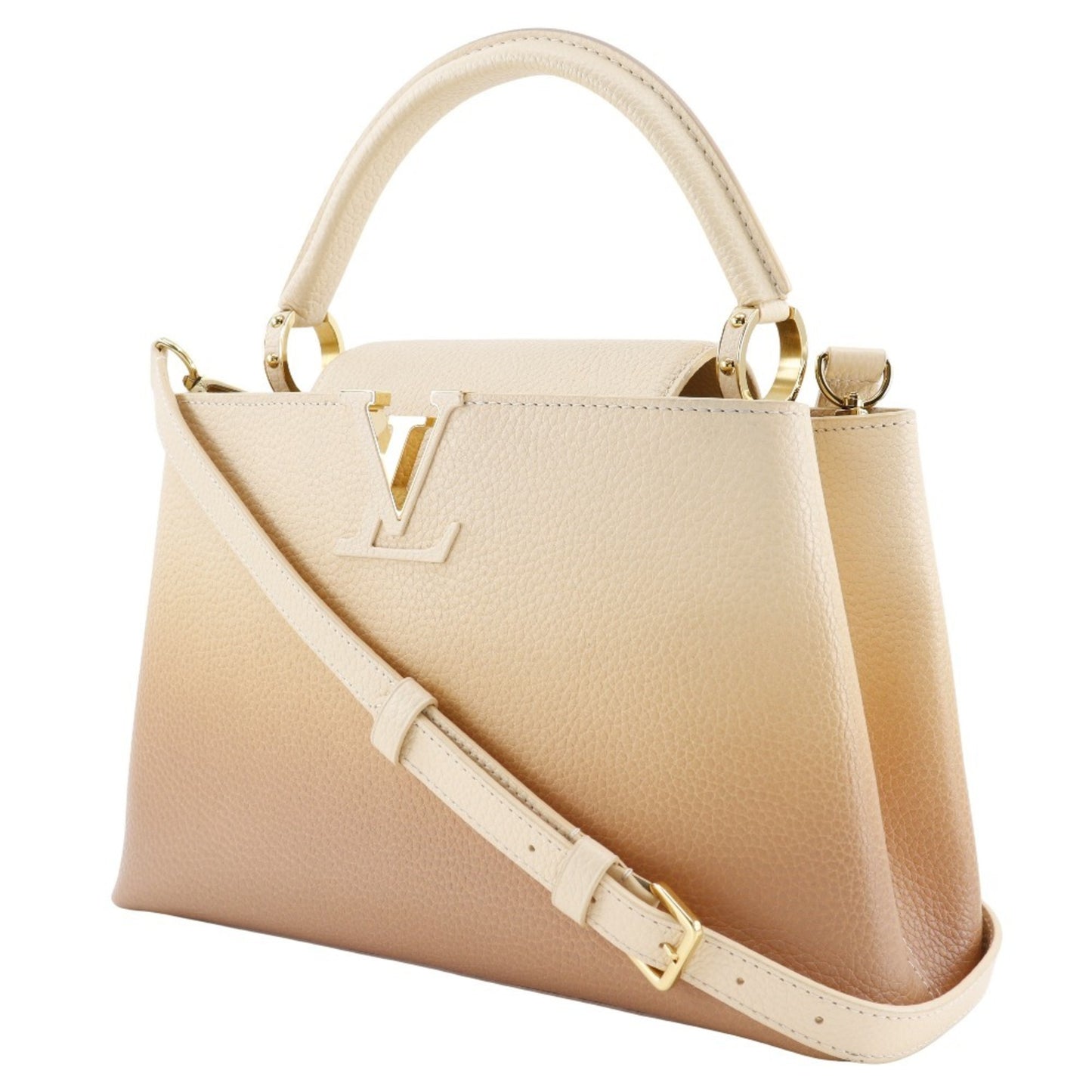 Louis Vuitton Capucines Beige Leather Hand Bag