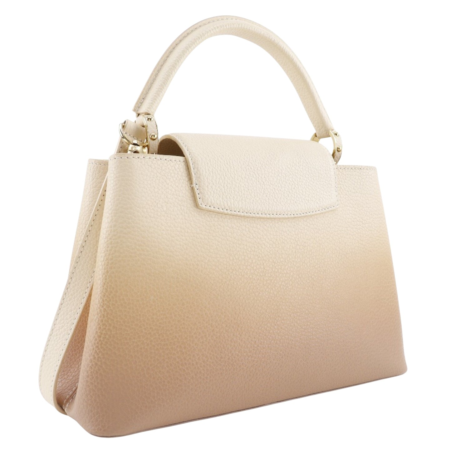 Louis Vuitton Capucines Beige Leather Hand Bag