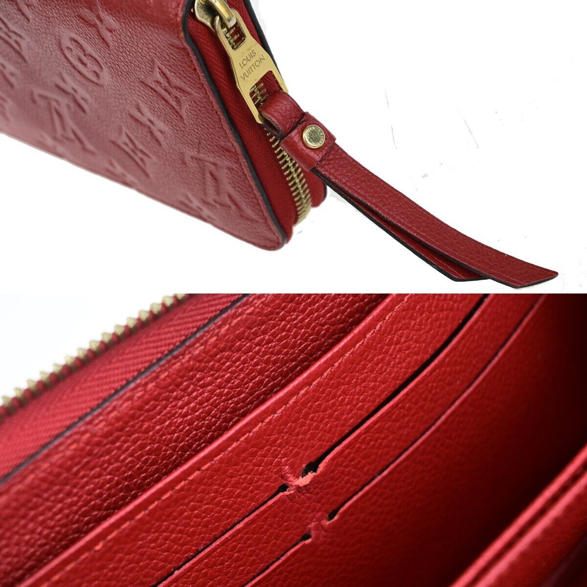 Louis Vuitton Zippy wallet Red Leather Wallet Accessories