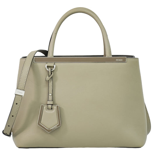 Fendi 2Jours Grey Leather Hand Bag