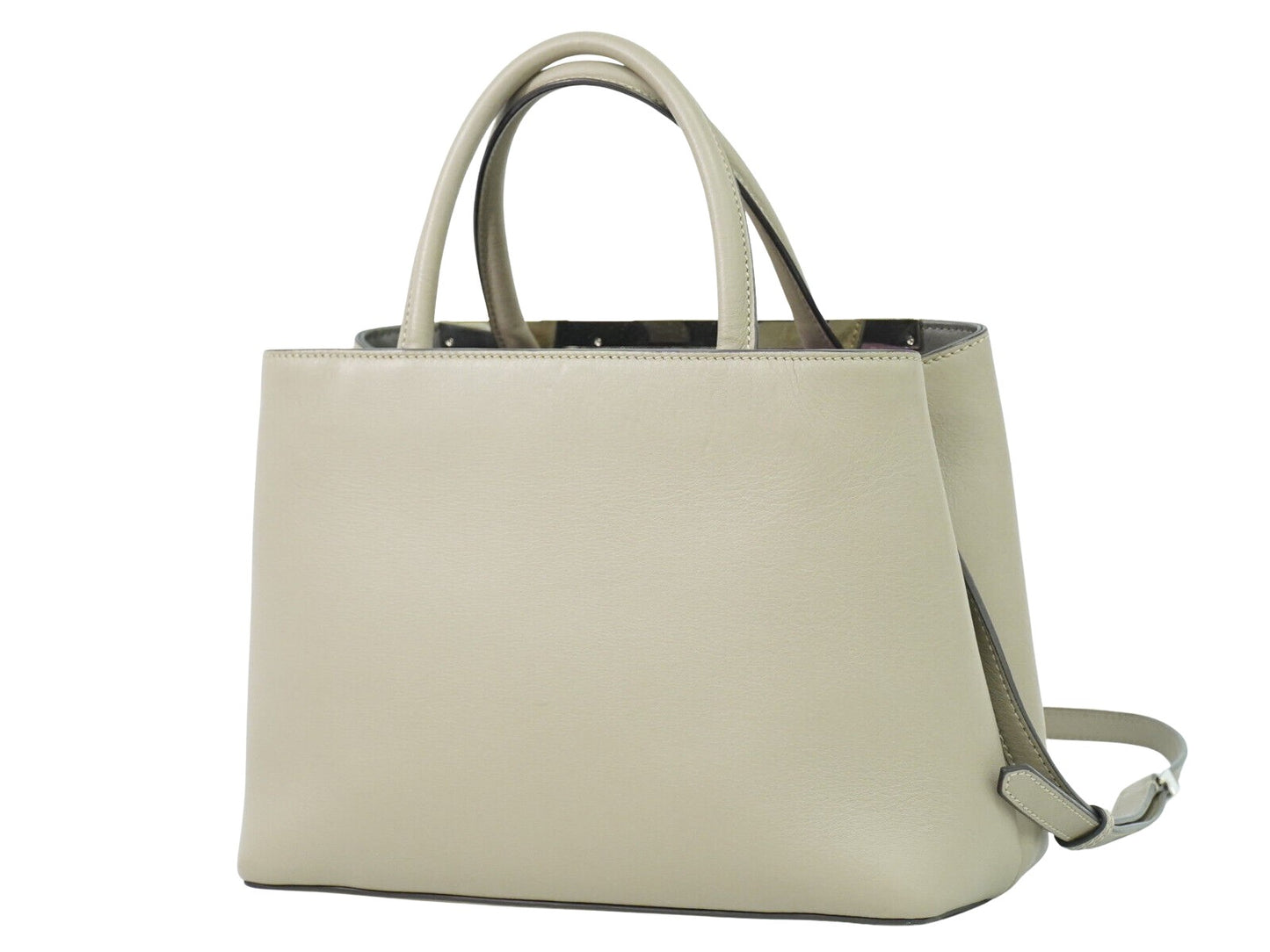 Fendi 2Jours Grey Leather Hand Bag