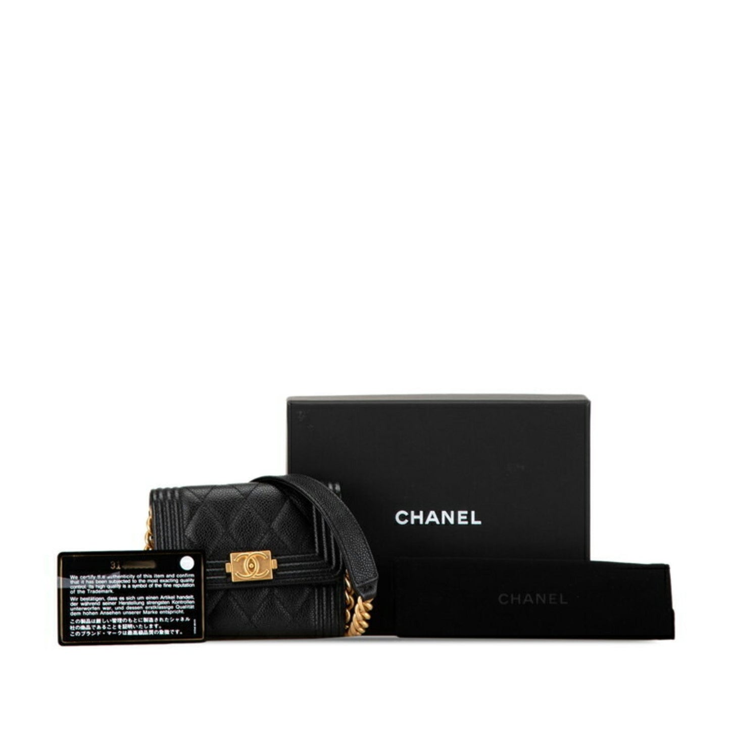 Chanel Wallet on Chain Boy Black Leather Wallet Accessories