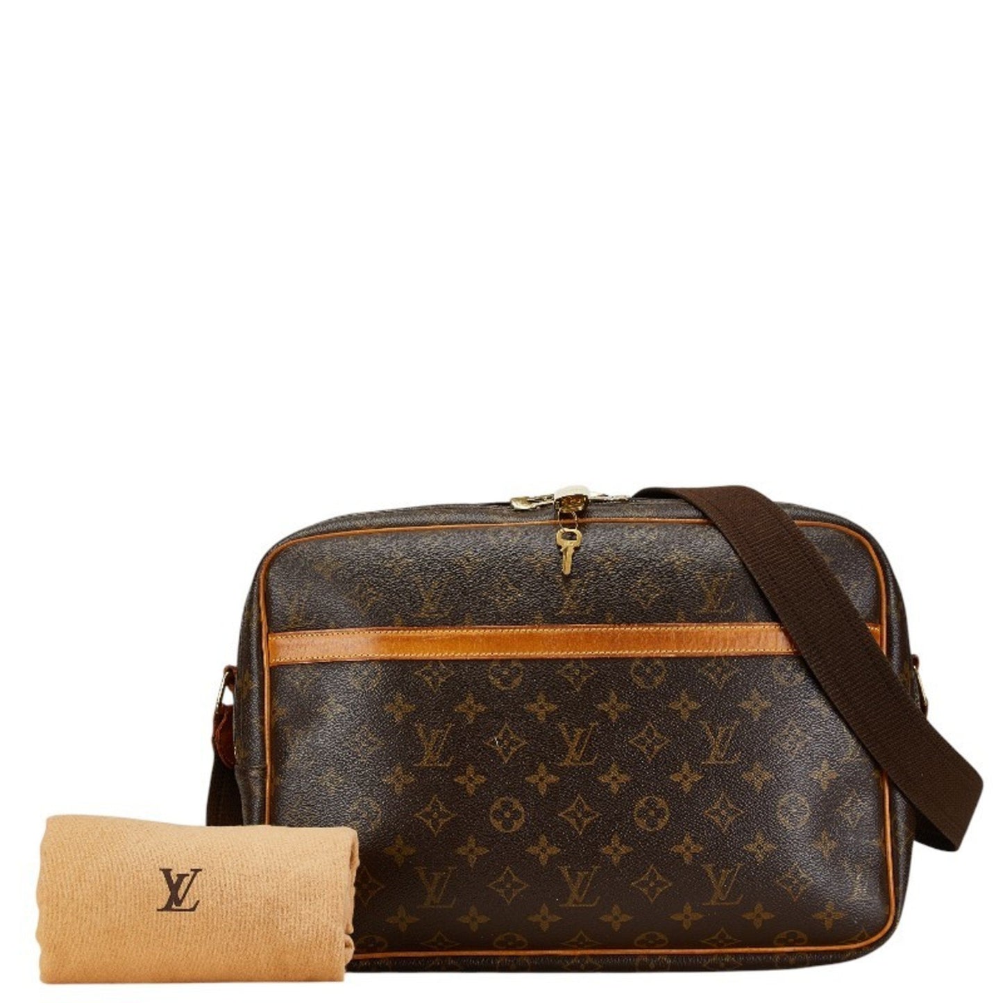 Louis Vuitton Reporter Brown Canvas Shoulder Bag