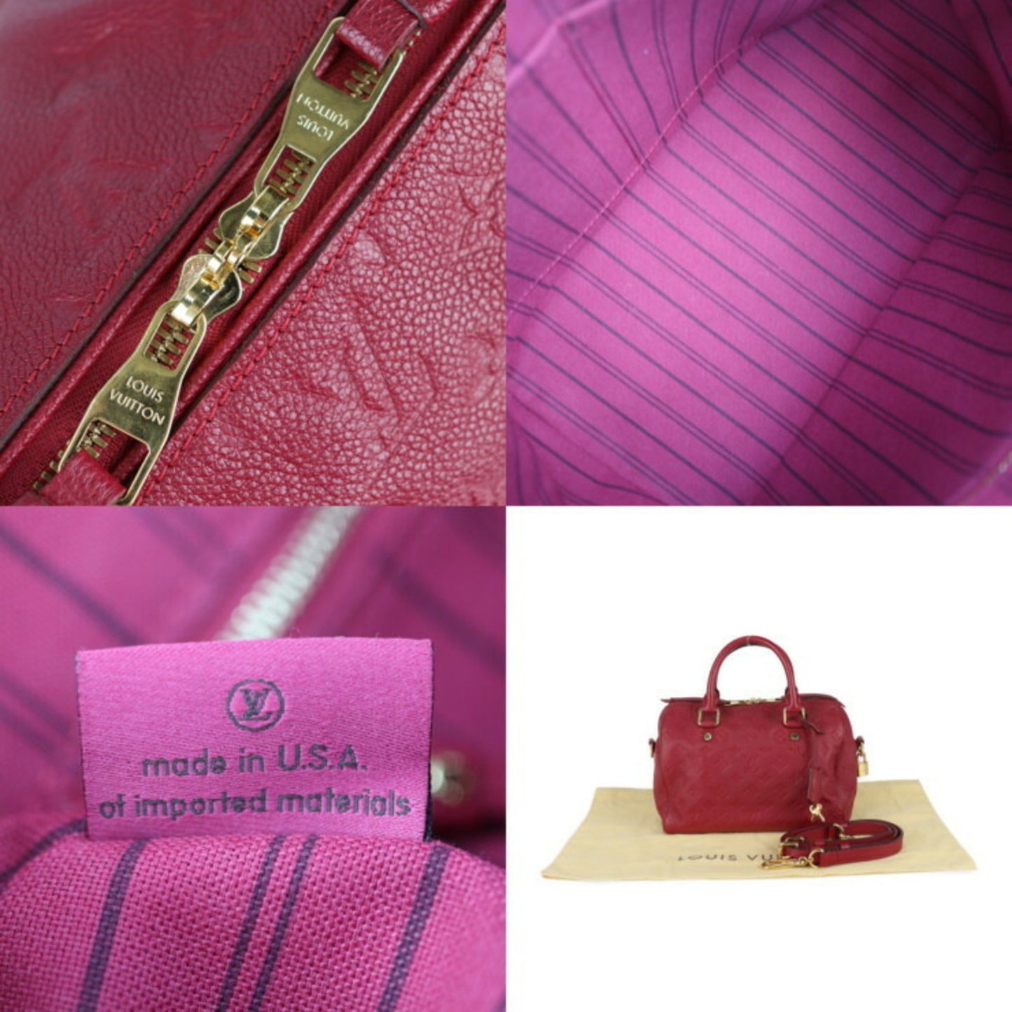 Louis Vuitton Speedy bandoulière 25 Burgundy Canvas Hand Bag