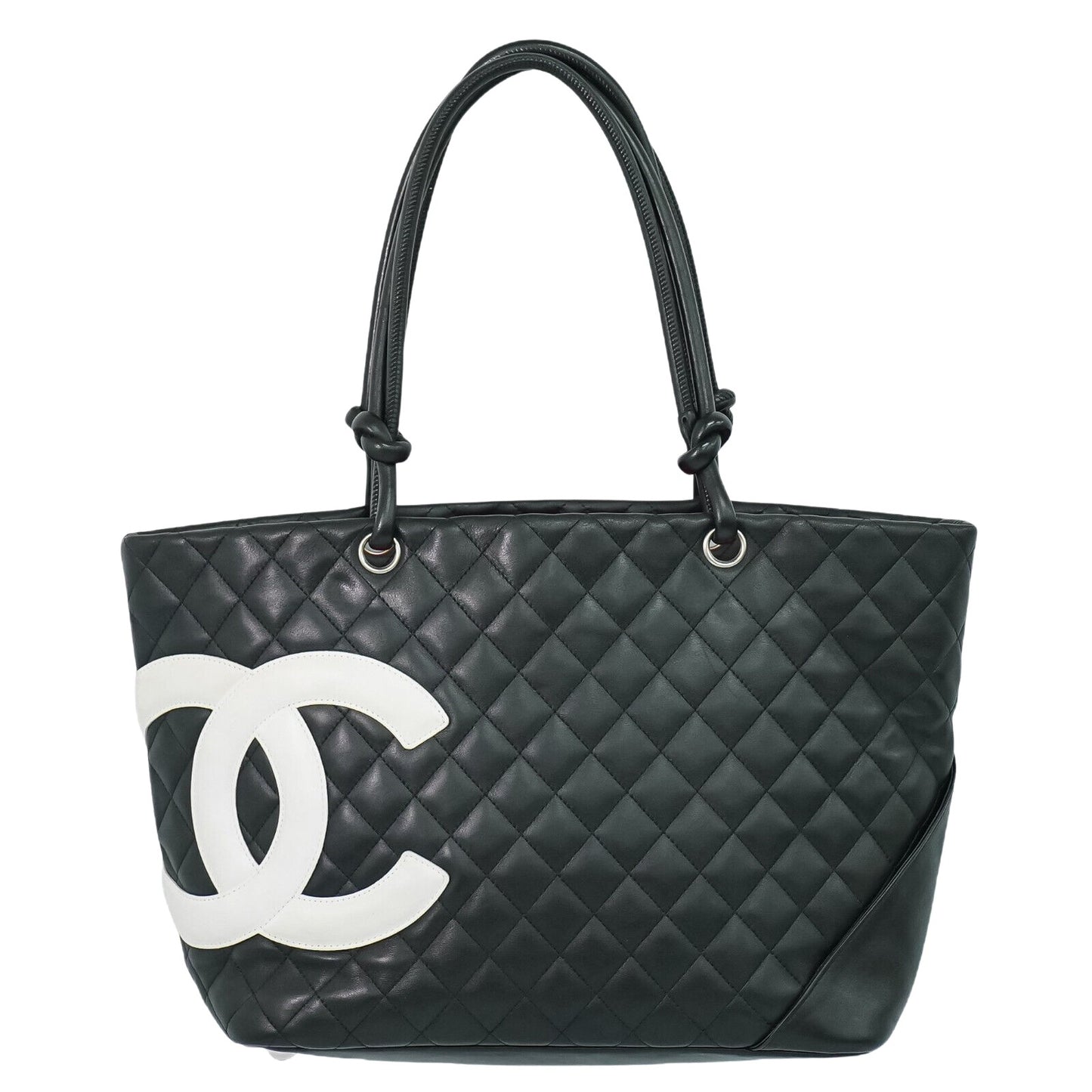 Chanel Cambon Black Leather Tote Bag