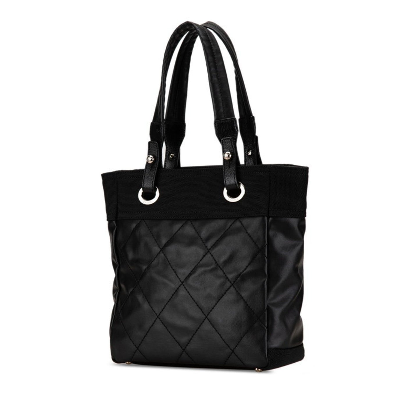 Chanel Paris Biarritz Black Canvas Tote Bag