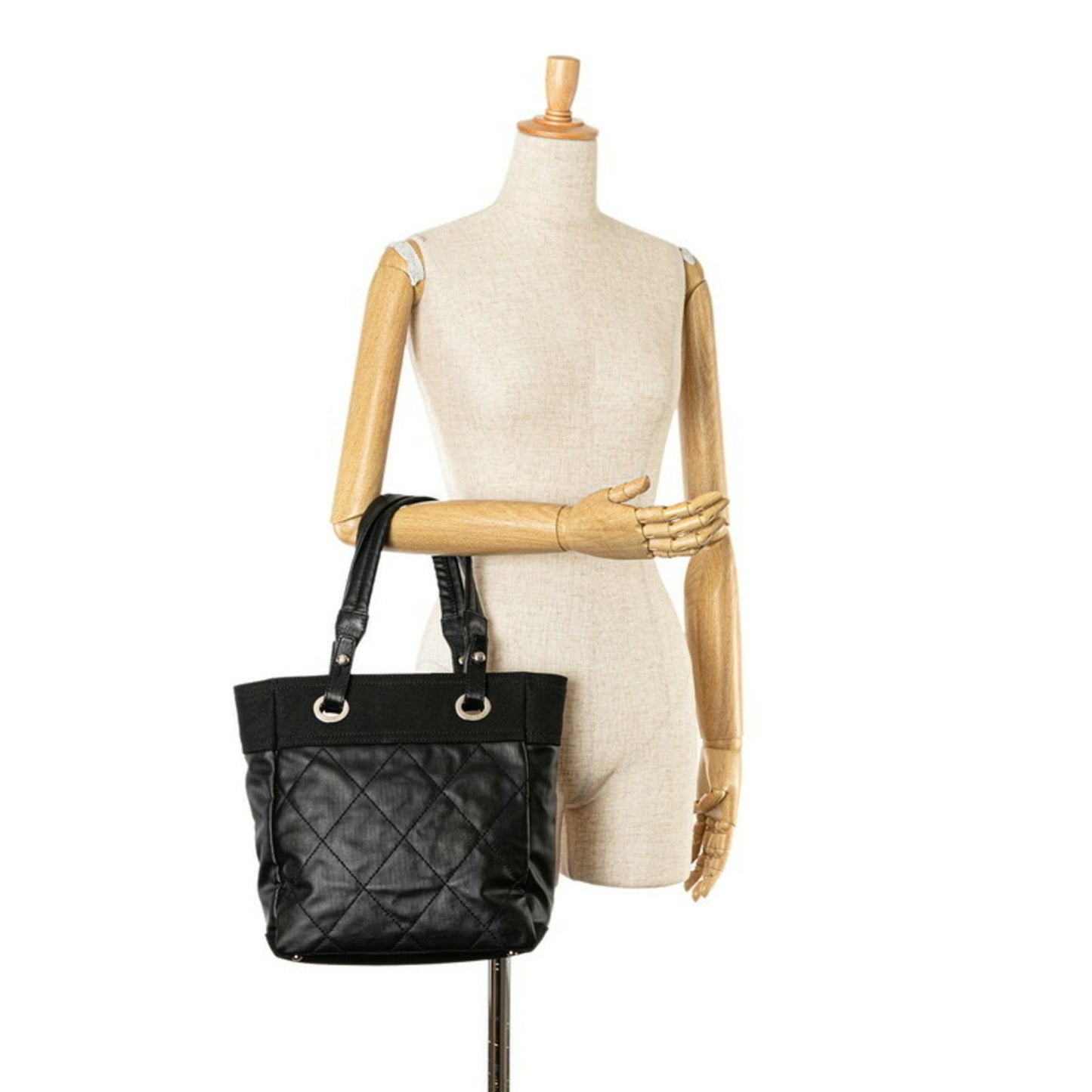 Chanel Paris Biarritz Black Canvas Tote Bag