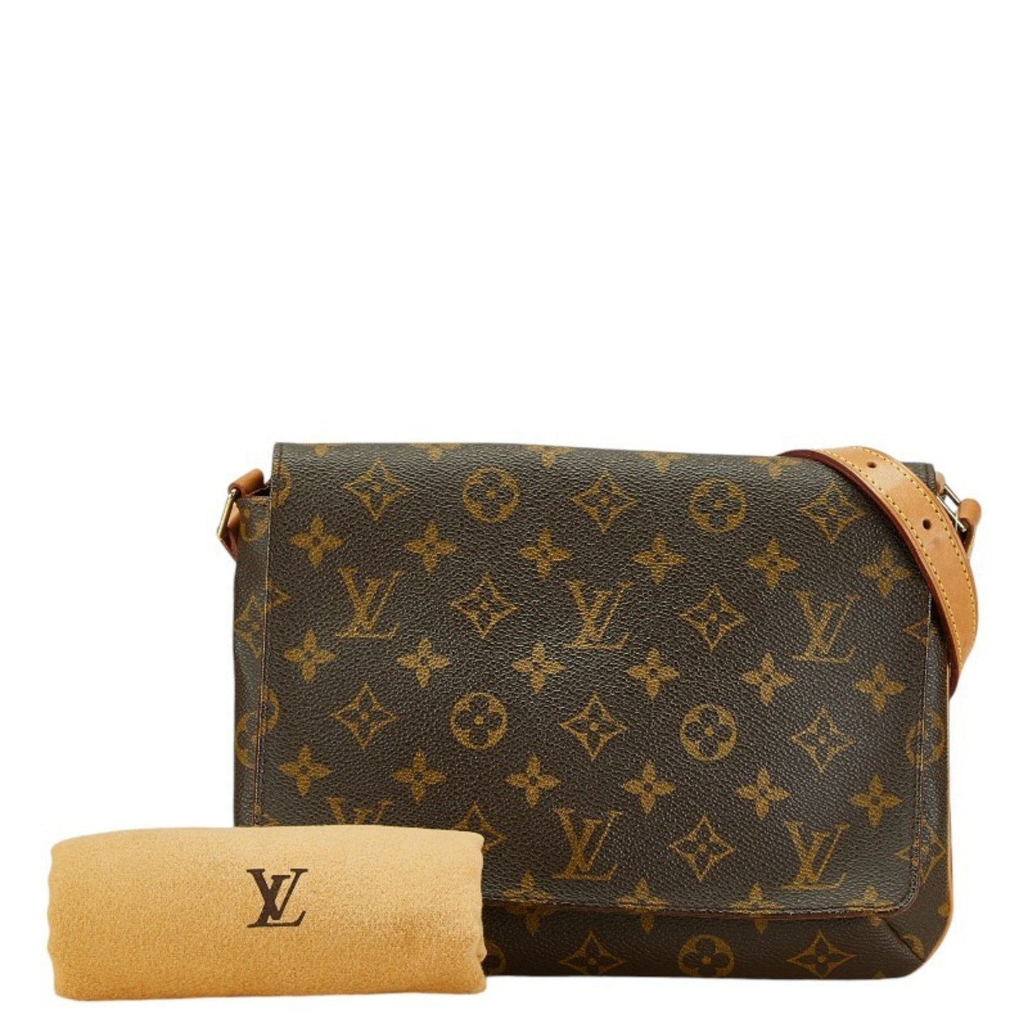 Louis Vuitton Musette Tango Brown Canvas Shoulder Bag