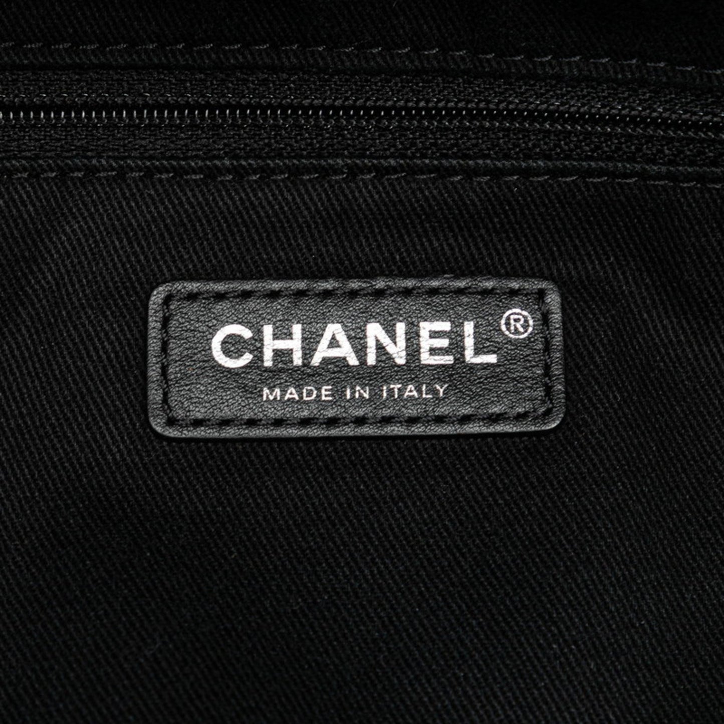 Chanel Logo CC Black Canvas Shoulder Bag