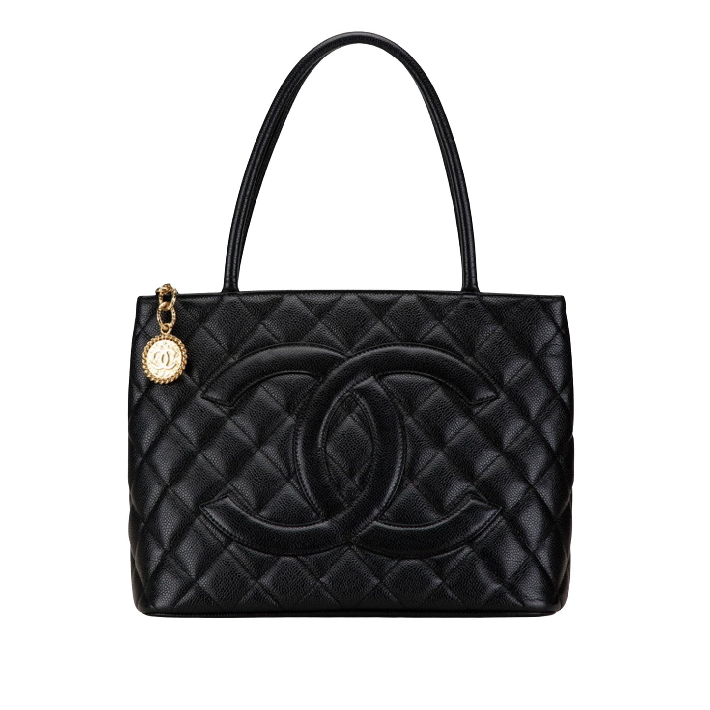 Chanel Medaillon Black Leather Tote Bag