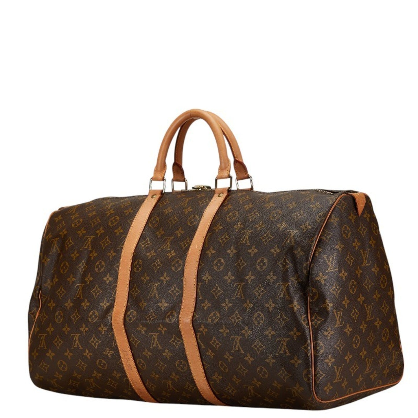 Louis Vuitton Keepall 55 Brown Canvas Travel Bag