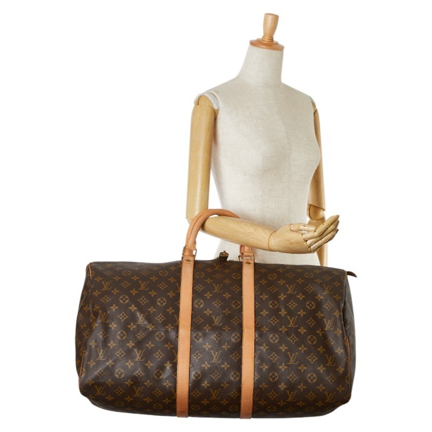 Louis Vuitton Keepall 55 Brown Canvas Travel Bag