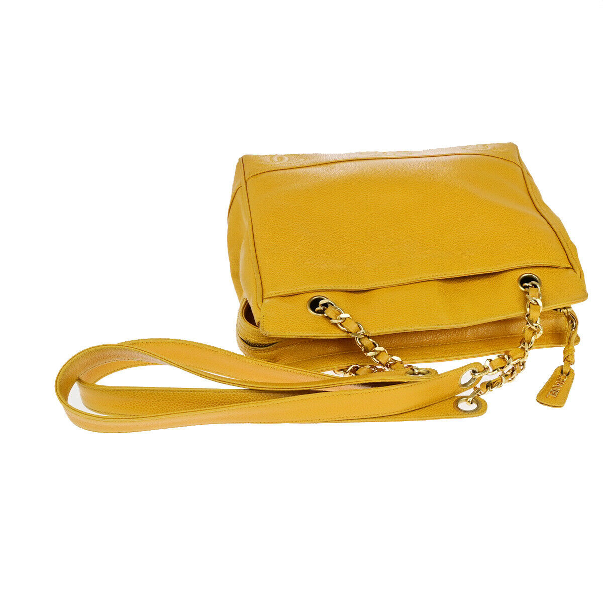 Chanel Triple coco Yellow Leather Hand Bag