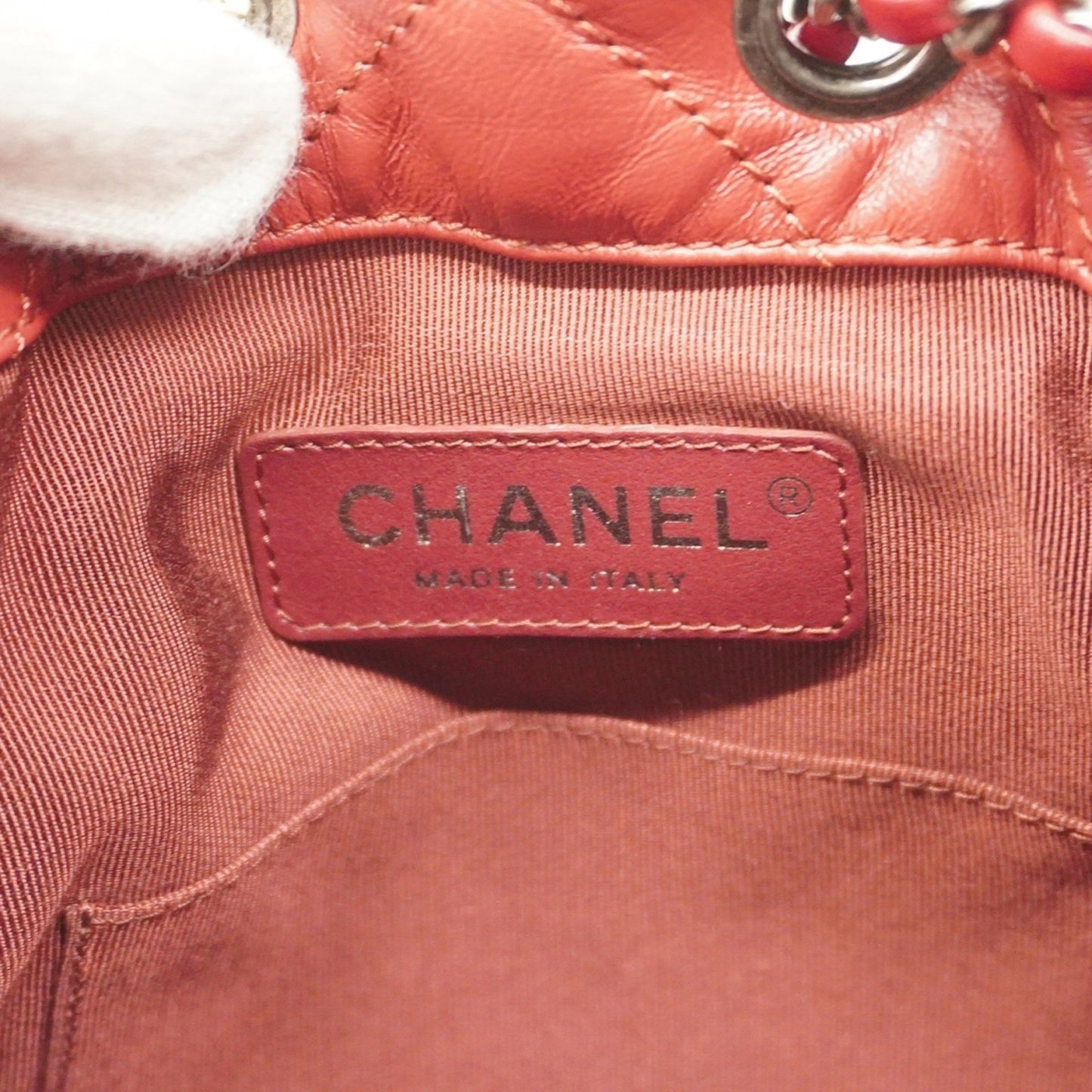 Chanel V-Stich Red Leather Backpack Bag