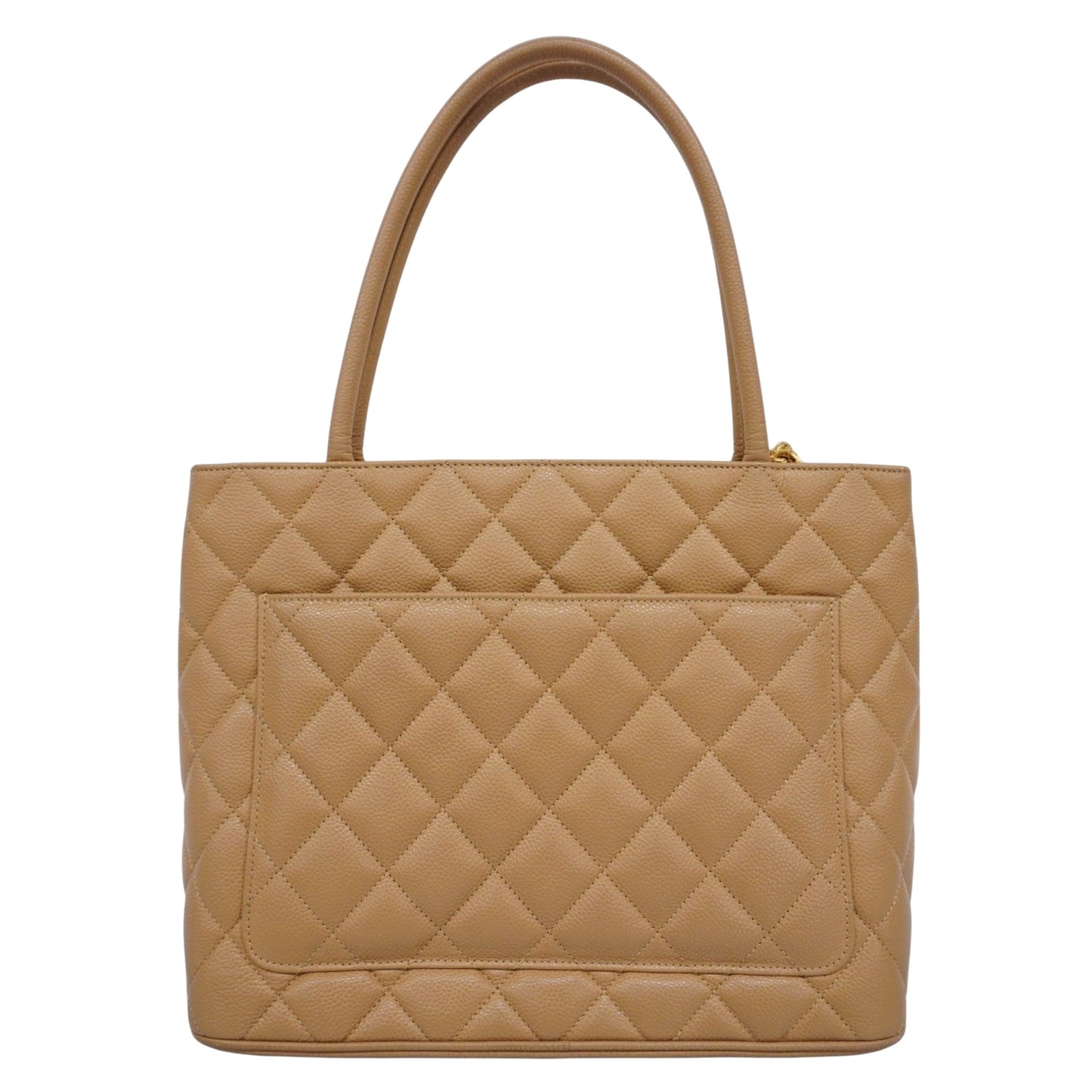 Chanel Medaillon Beige Leather Tote Bag