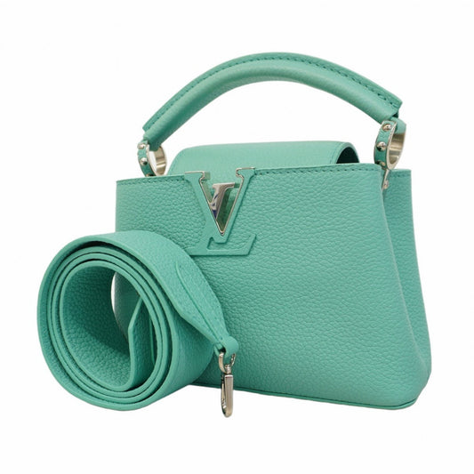 Louis Vuitton Capucines mini Green Leather Shoulder Bag