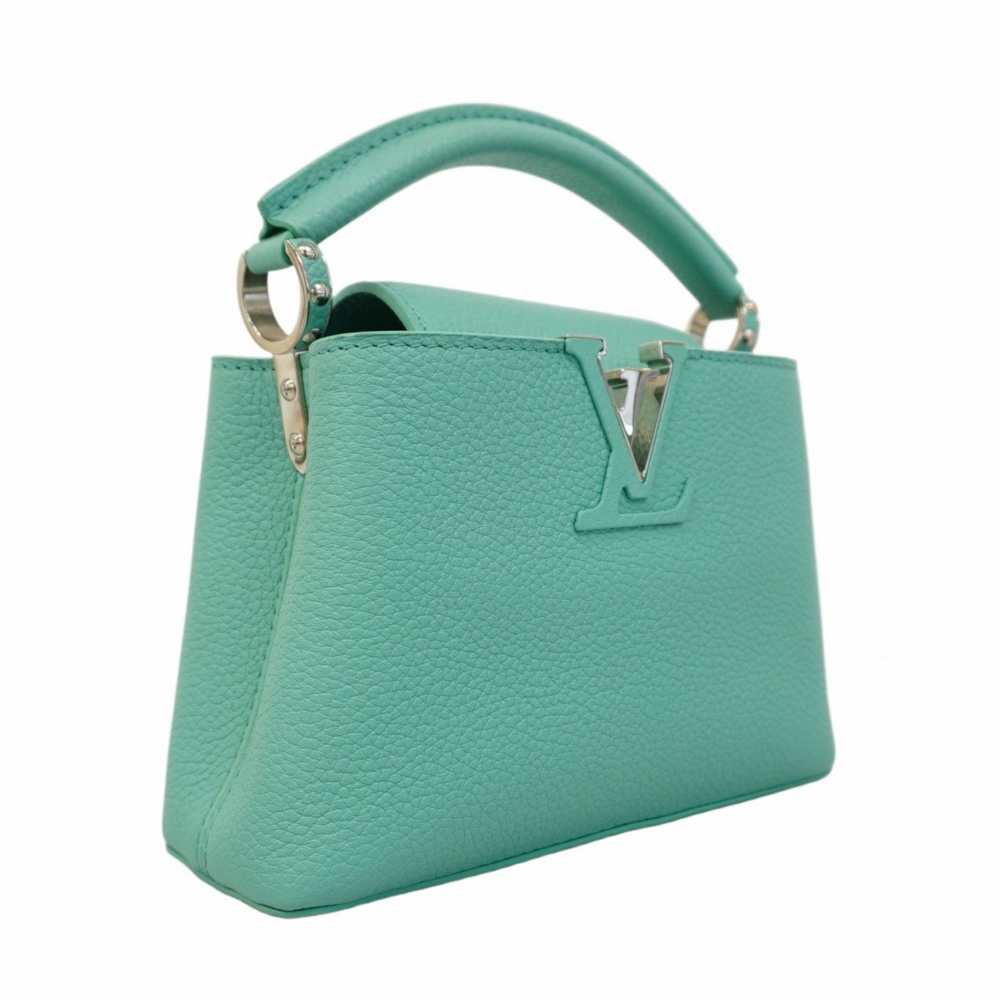 Louis Vuitton Capucines mini Green Leather Shoulder Bag