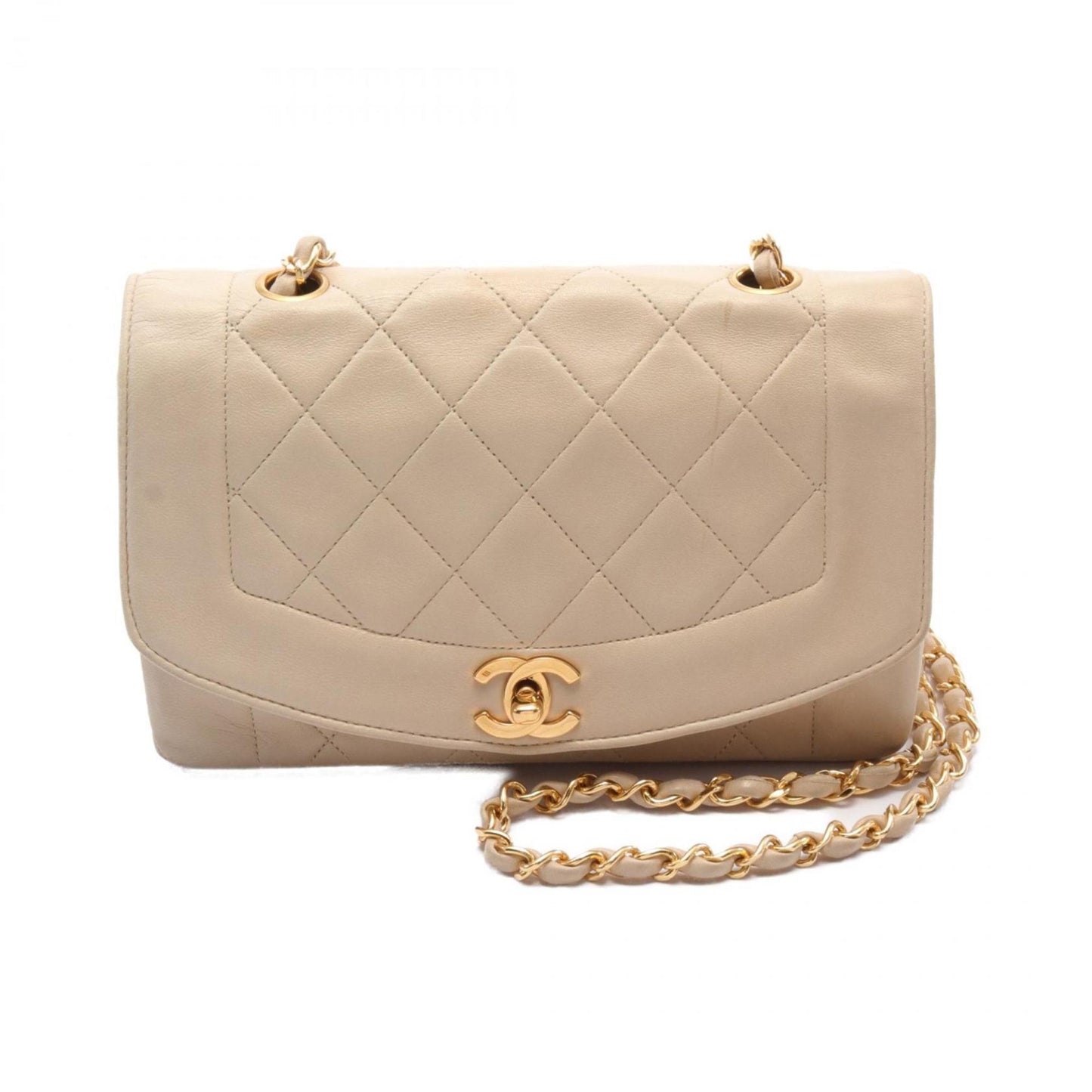 Chanel Diana Beige Leather Shoulder Bag