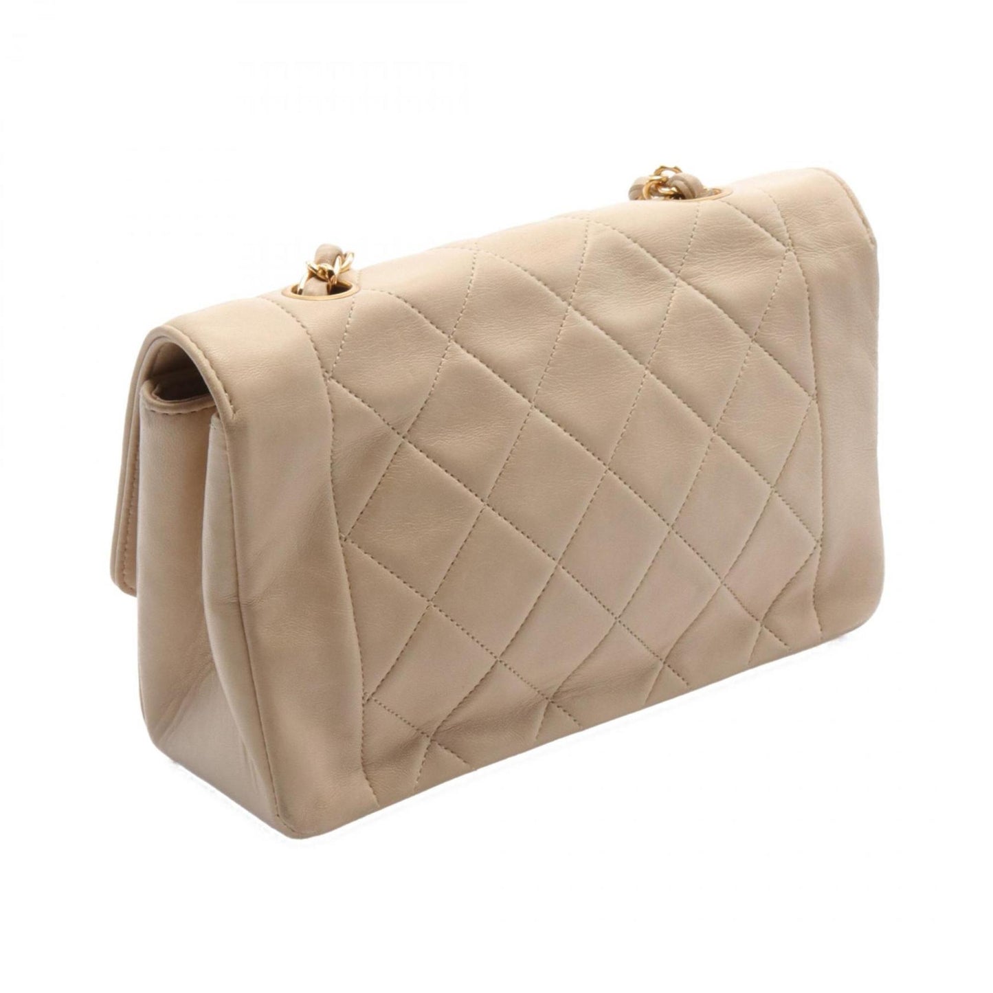 Chanel Diana Beige Leather Shoulder Bag