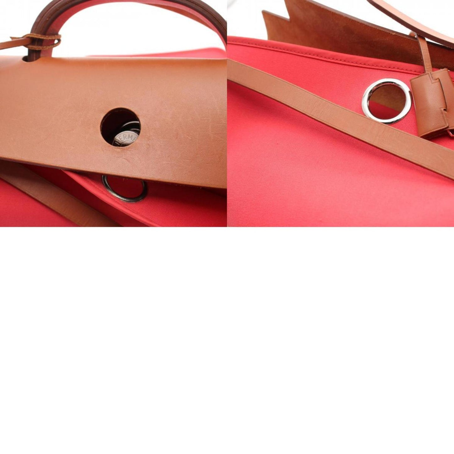 Hermès Herbag Pink Canvas Hand Bag