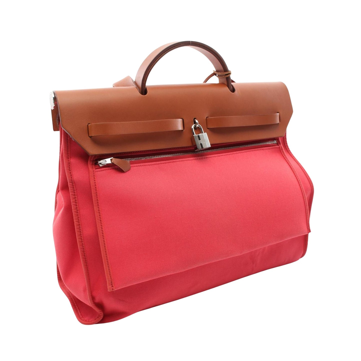 Hermès Herbag Pink Canvas Hand Bag