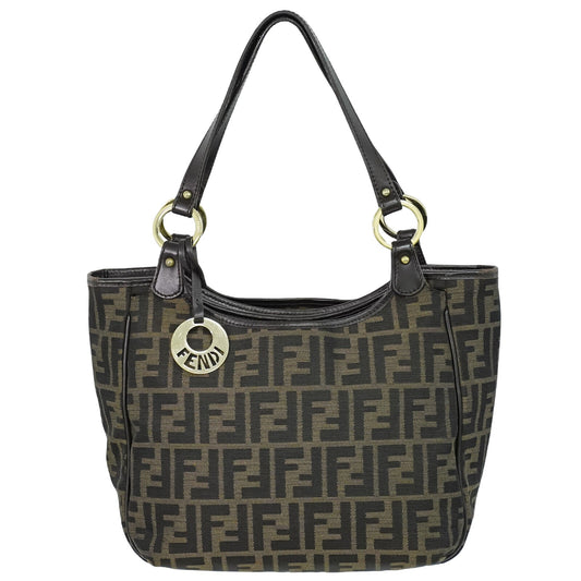 Fendi Brown Canvas Hand Bag