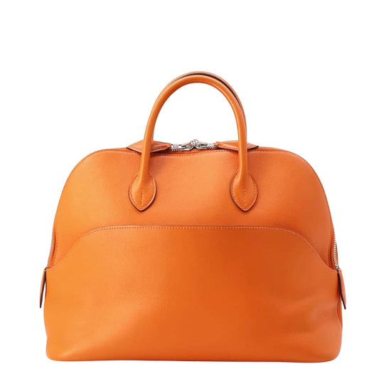 Hermès Bolide Orange Leather Hand Bag