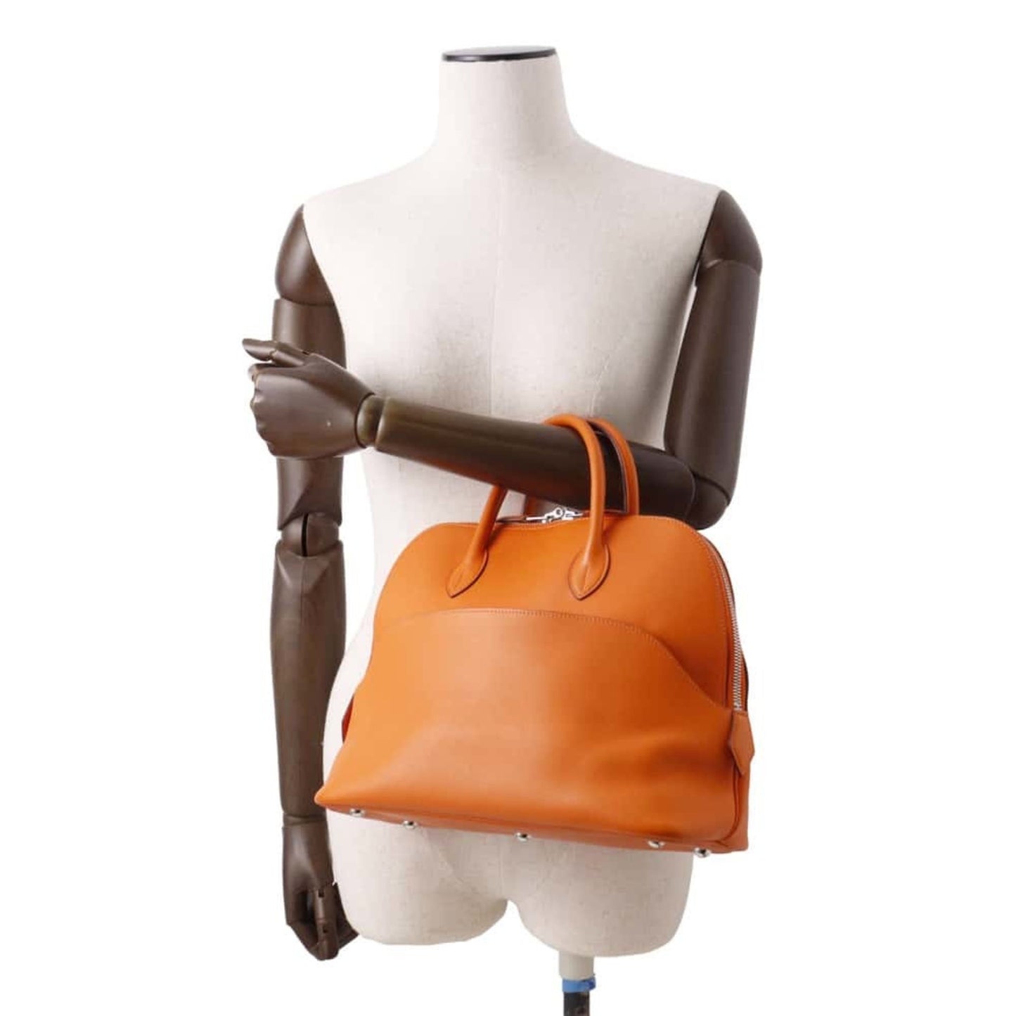 Hermès Bolide Orange Leather Hand Bag