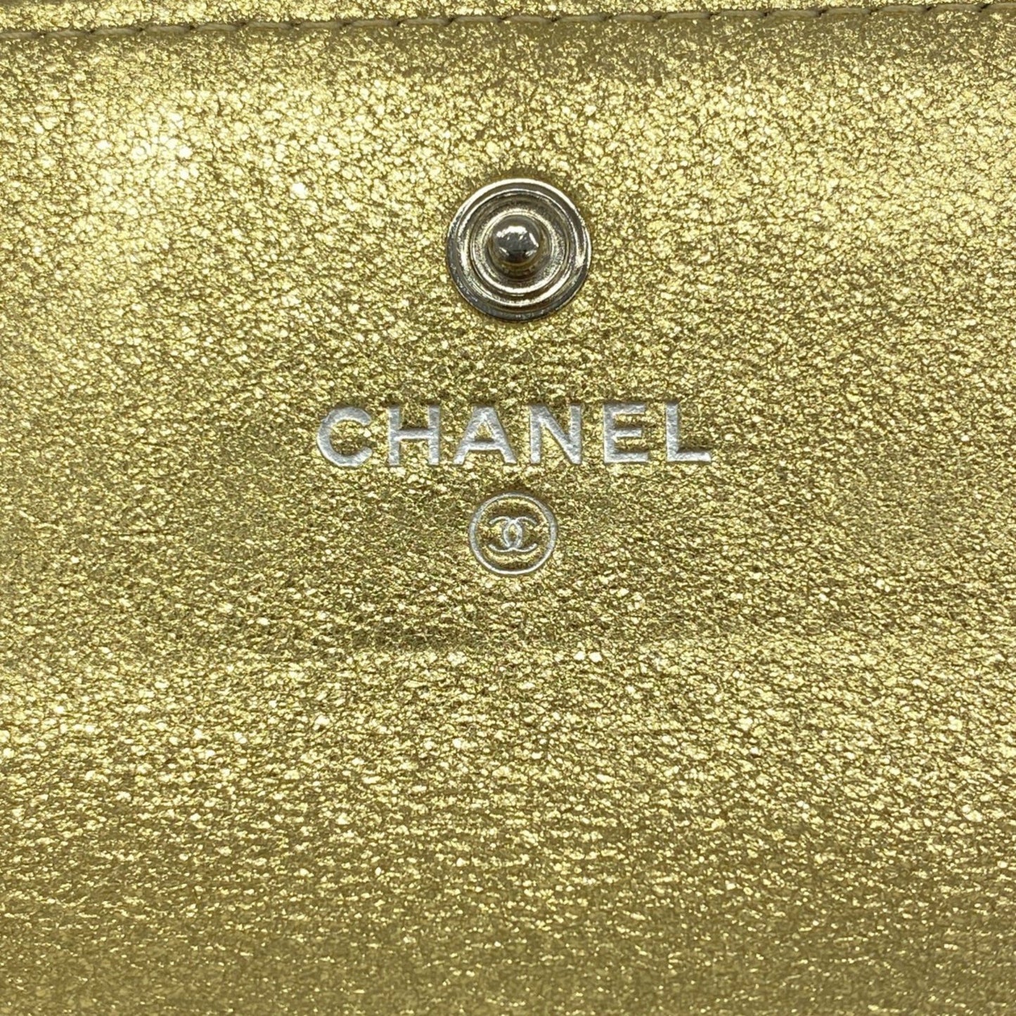 Chanel Camellia Gold Leather Wallet Accessories