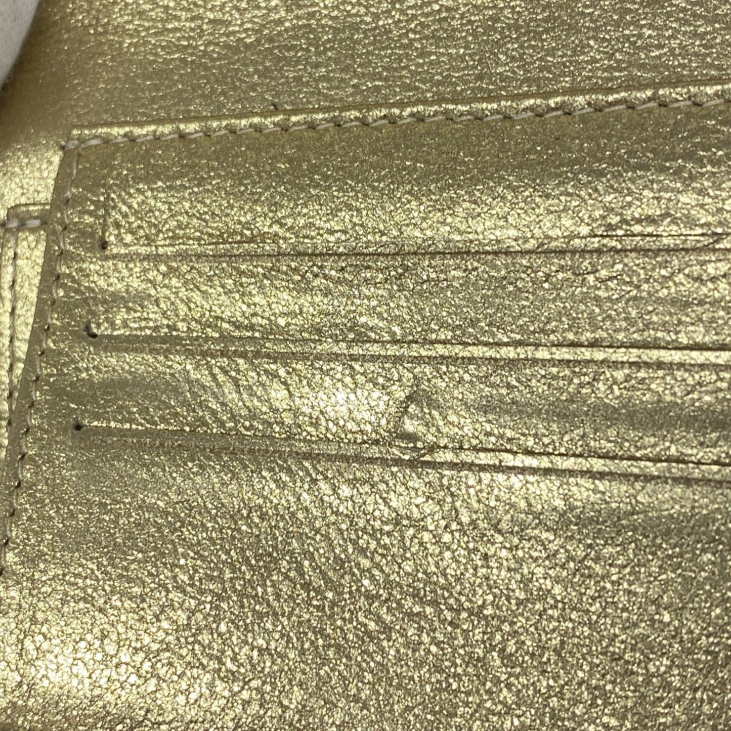 Chanel Camellia Gold Leather Wallet Accessories