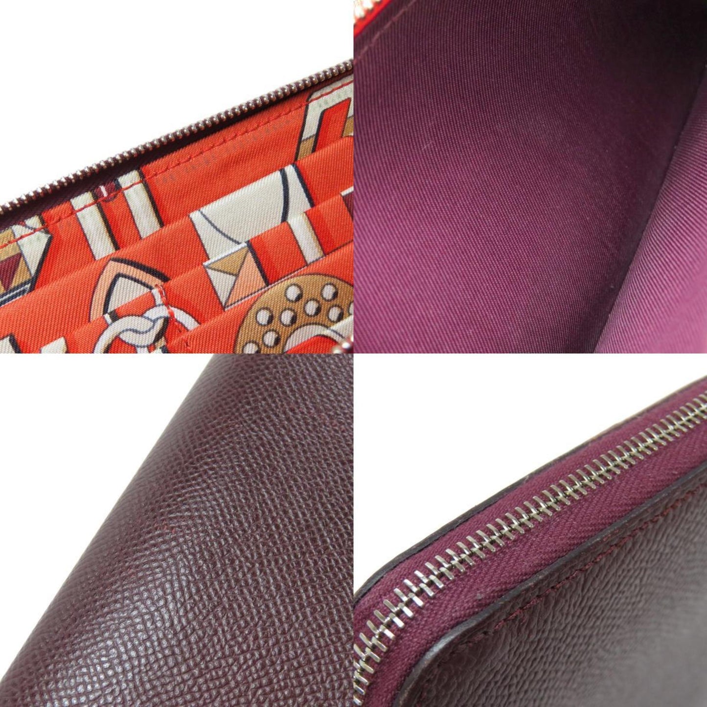 Hermès Silk'In Burgundy Leather Wallet Accessories