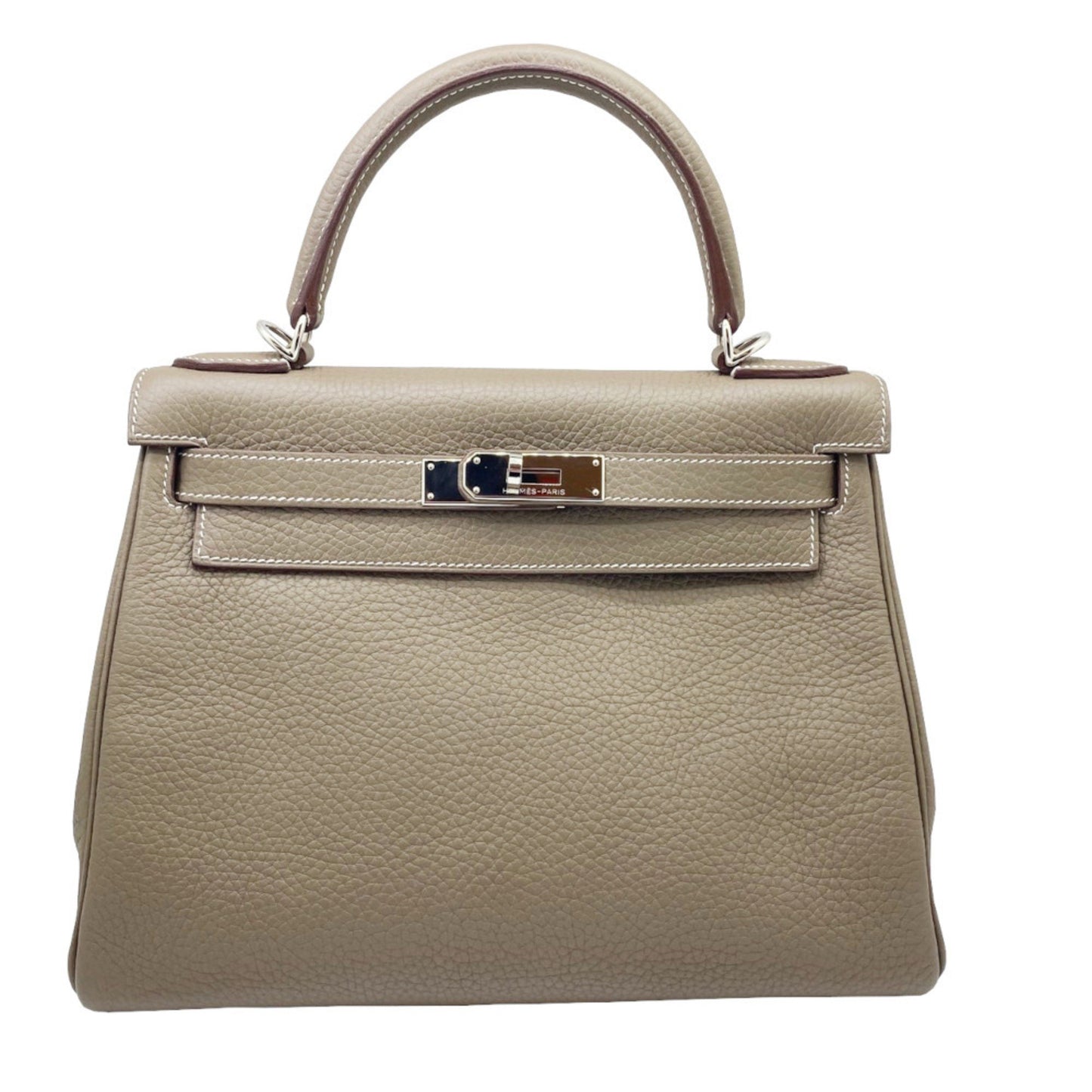 Hermès Kelly 28 Grey Leather Hand Bag