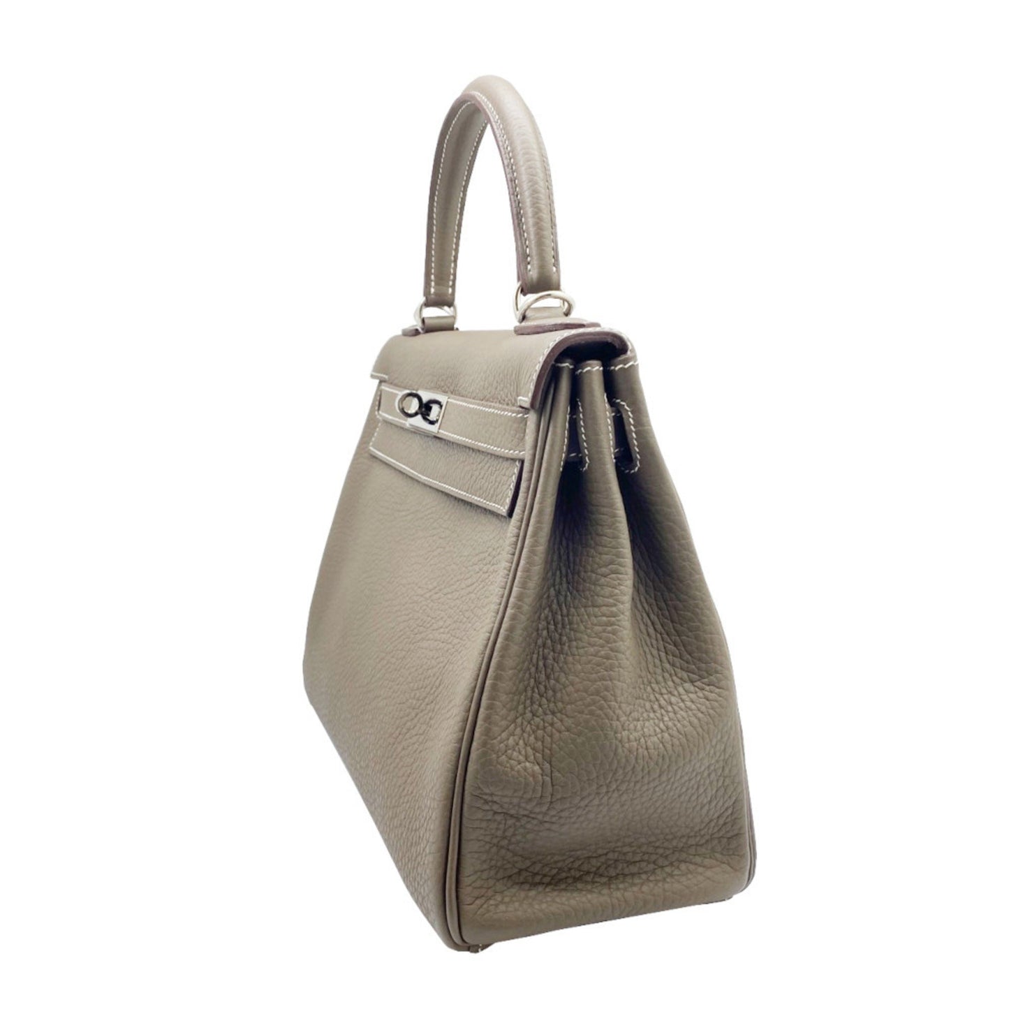 Hermès Kelly 28 Grey Leather Hand Bag