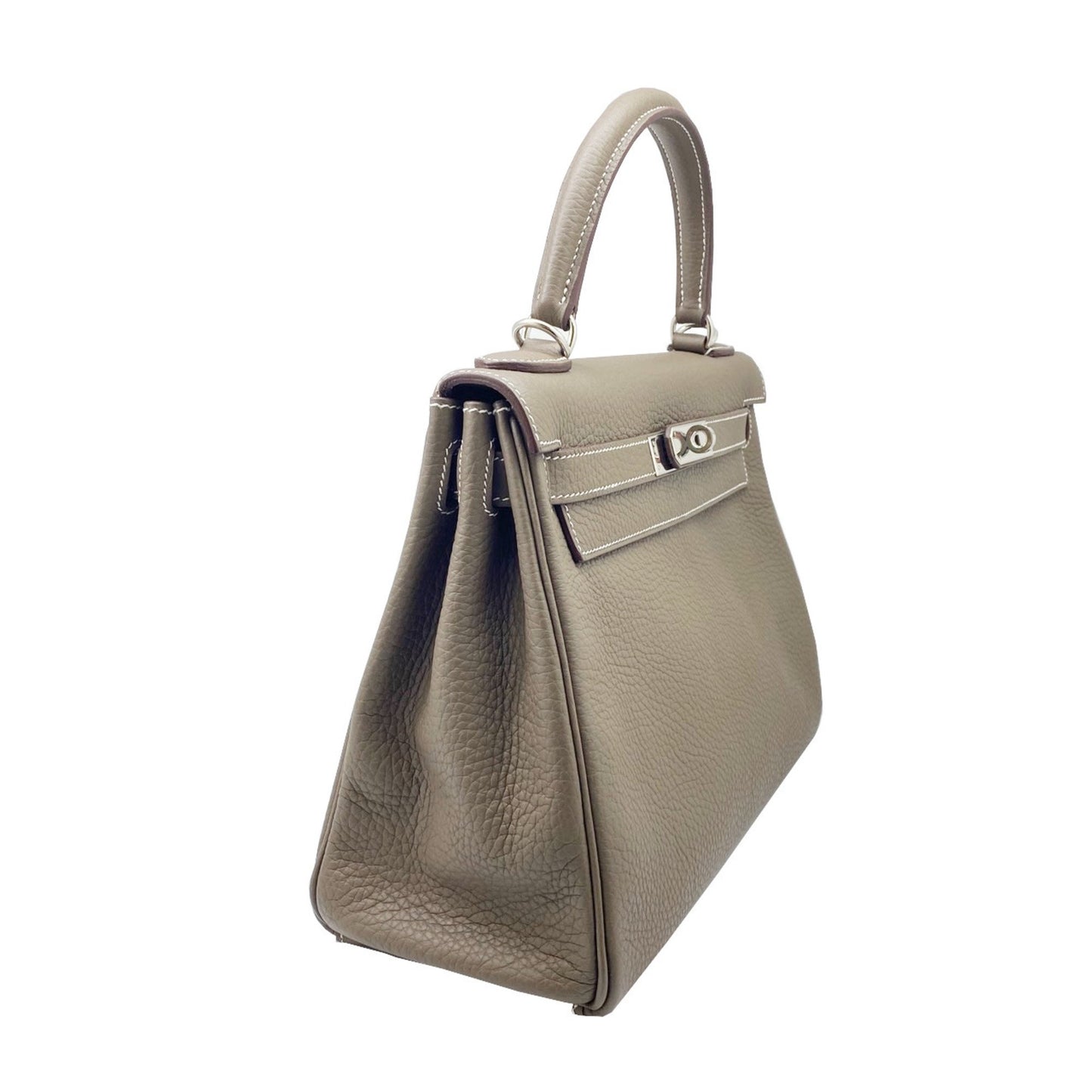 Hermès Kelly 28 Grey Leather Hand Bag