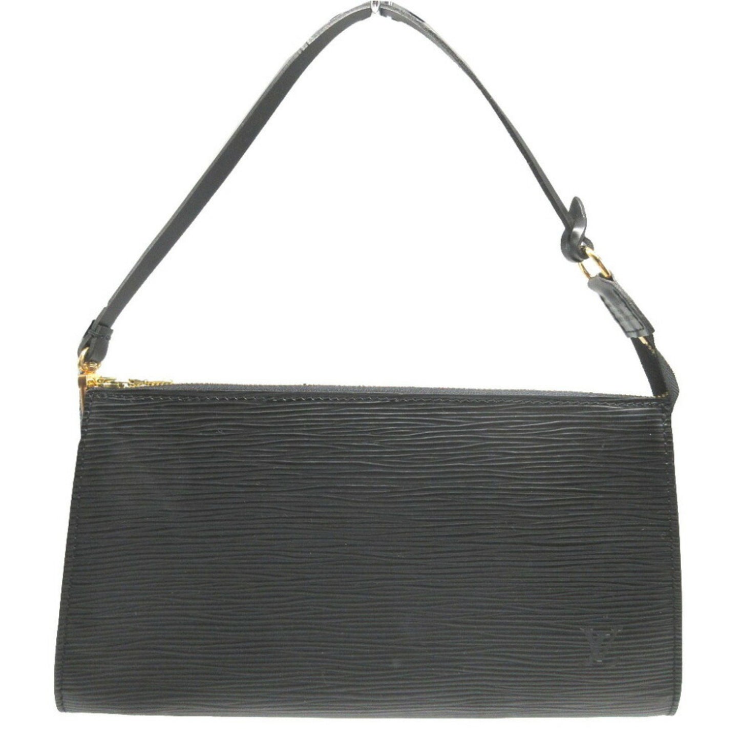 Louis Vuitton Pochette Accessoire Black Leather Clutch Bag