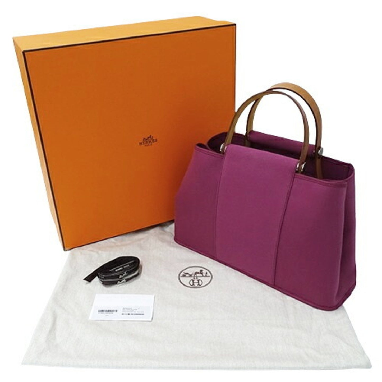 Hermès Cabag Purple Canvas Hand Bag