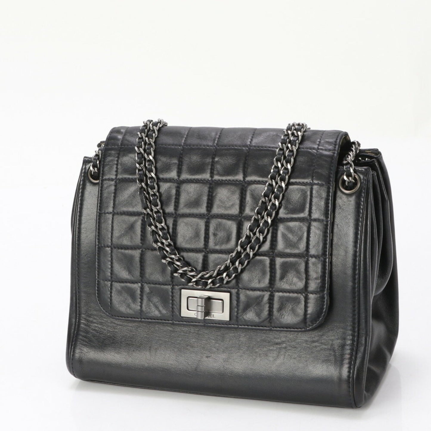 Chanel 2,55 Black Leather Shoulder Bag