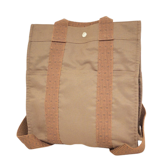 Hermès Herline Brown Canvas Backpack Bag