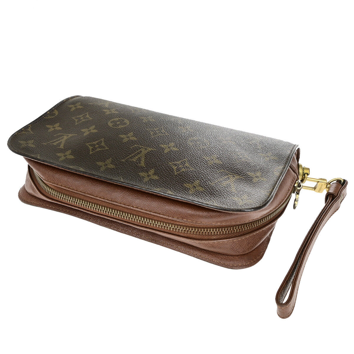 Louis Vuitton Orsay Brown Canvas Clutch Bag