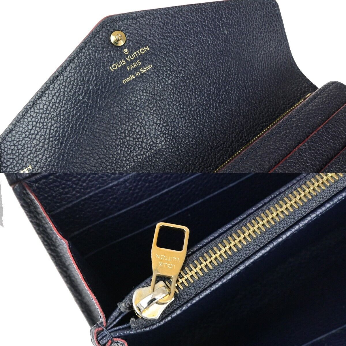 Louis Vuitton Sarah Navy Leather Wallet Accessories