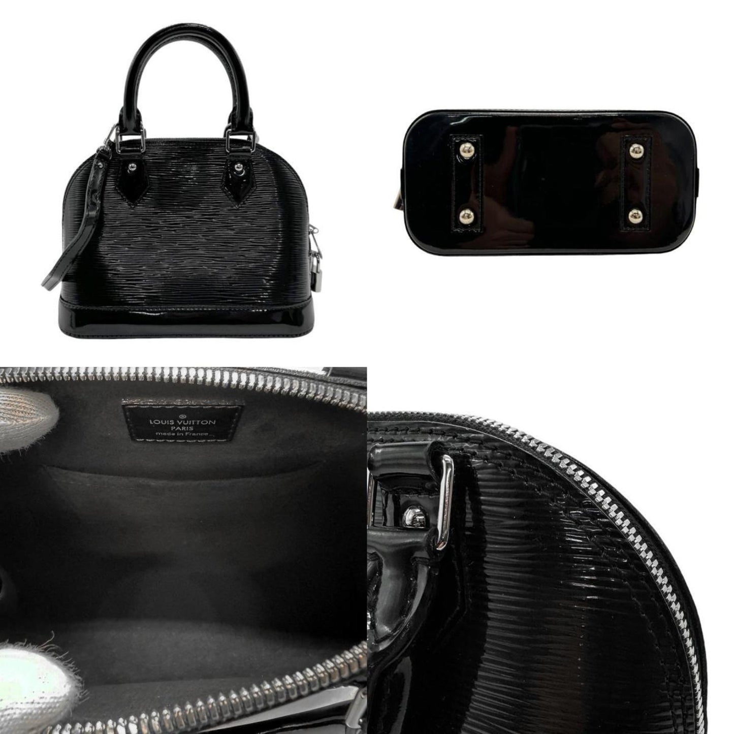 Louis Vuitton Alma Black Leather Hand Bag