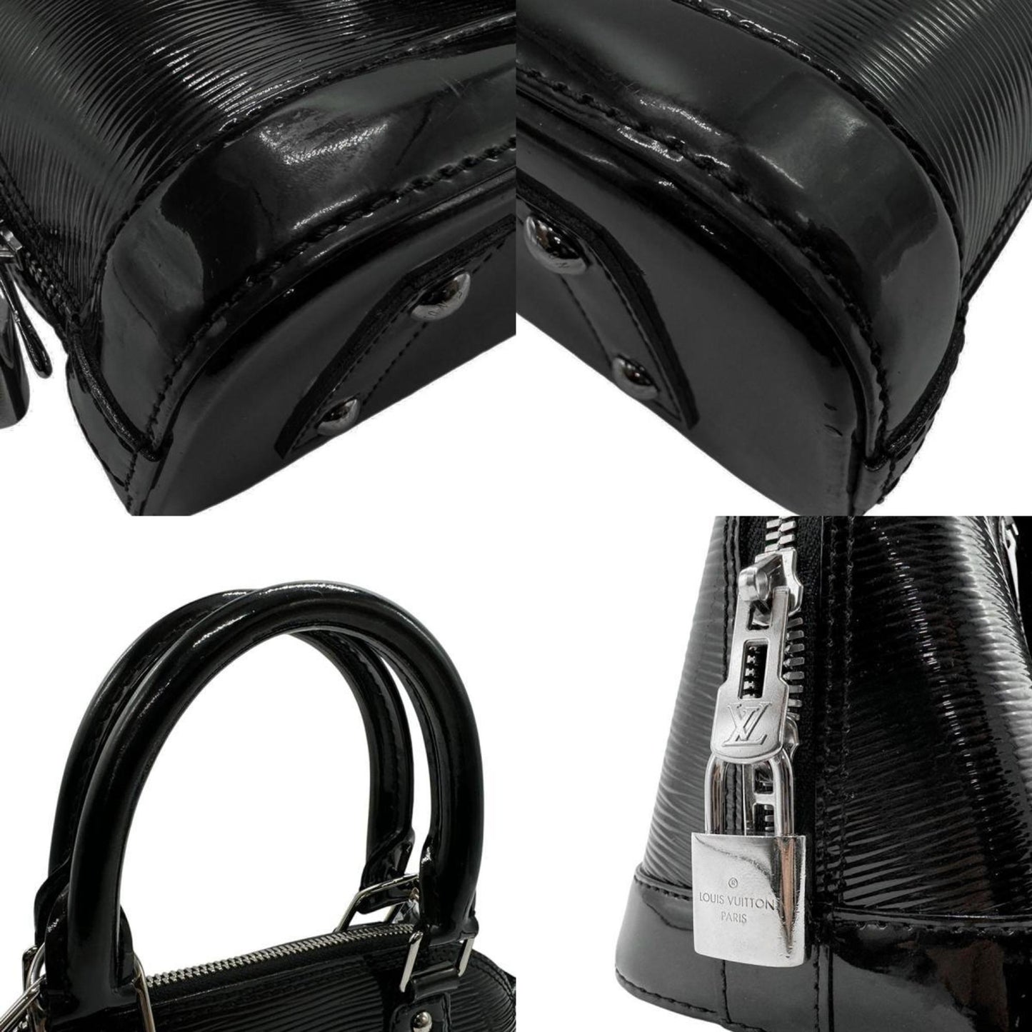 Louis Vuitton Alma Black Leather Hand Bag