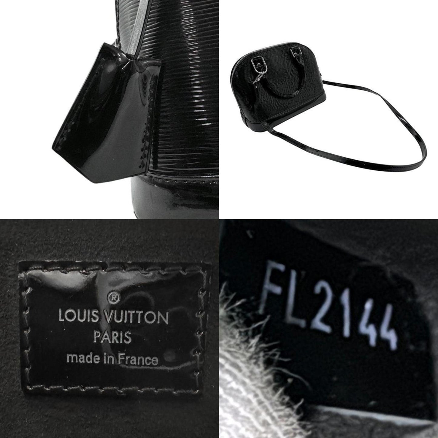 Louis Vuitton Alma Black Leather Hand Bag