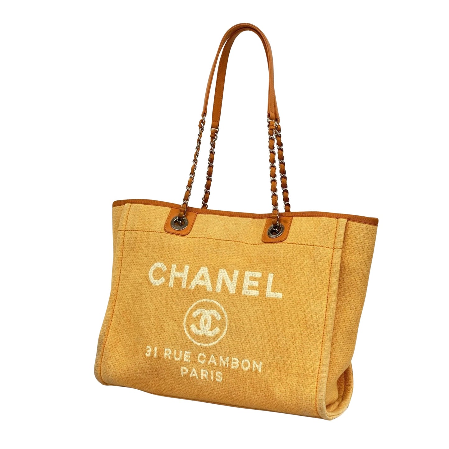 Chanel Orange Canvas Tote Bag