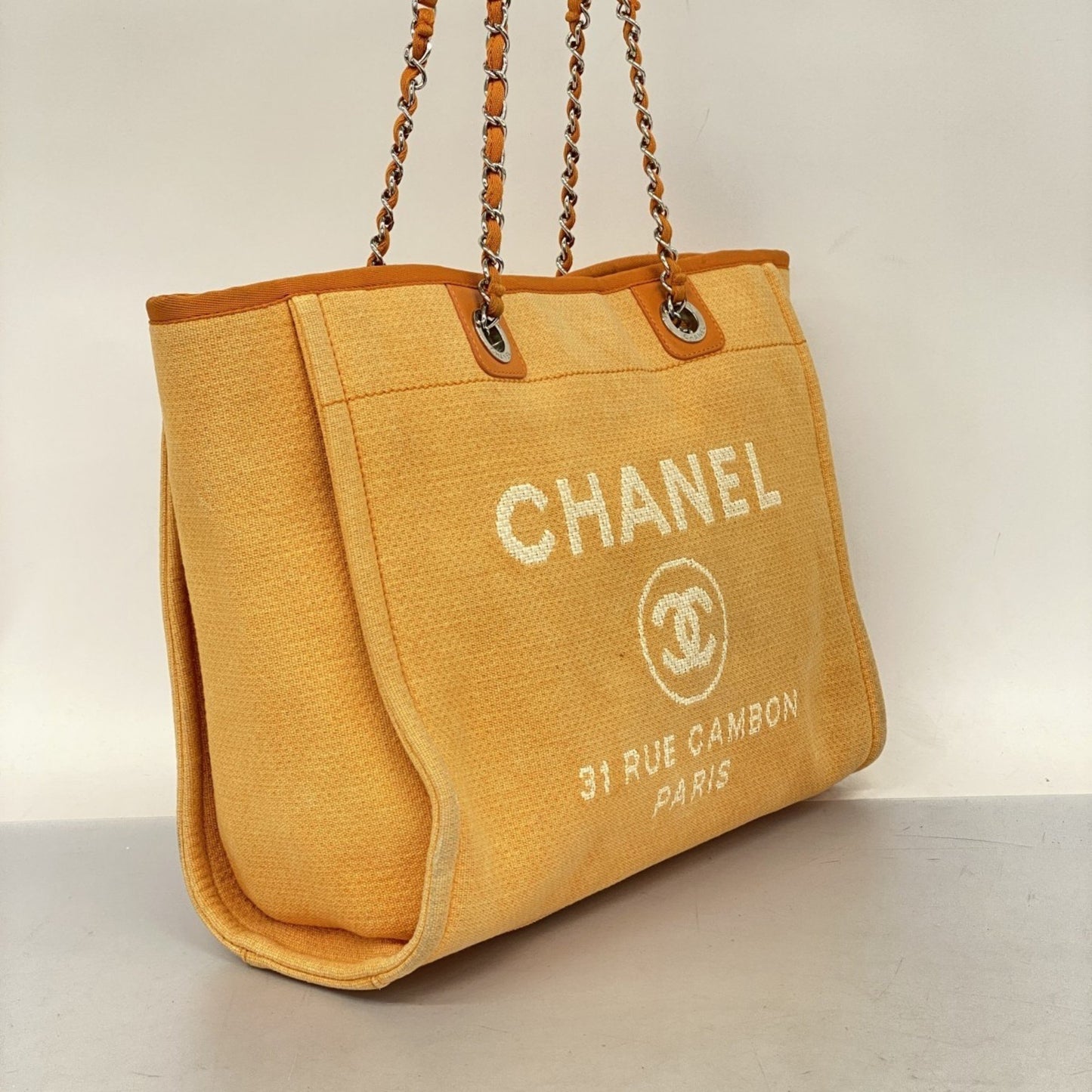 Chanel Orange Canvas Tote Bag