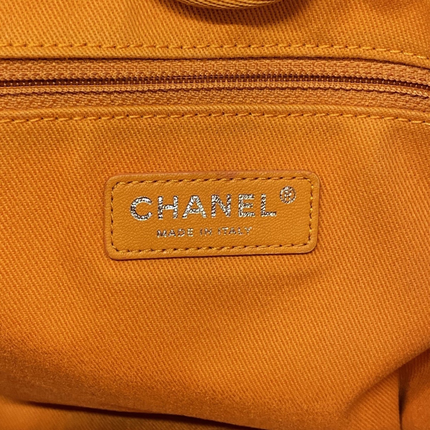 Chanel Orange Canvas Tote Bag