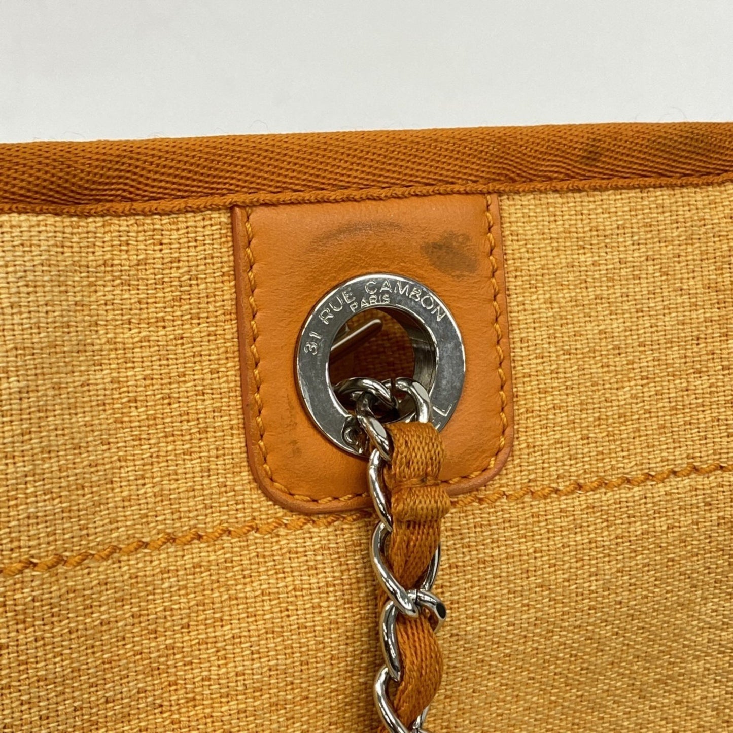 Chanel Orange Canvas Tote Bag