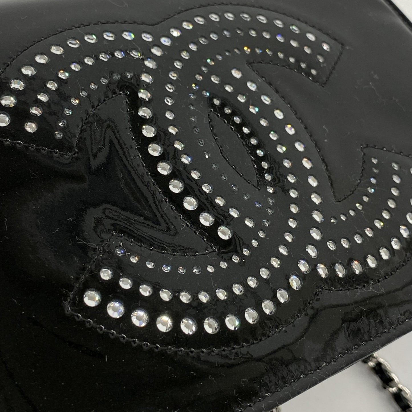 Chanel Wallet On Chain Black Patent Leather Shoulder Bag