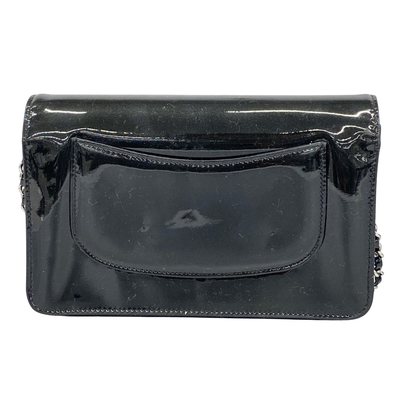 Chanel Wallet On Chain Black Patent Leather Shoulder Bag